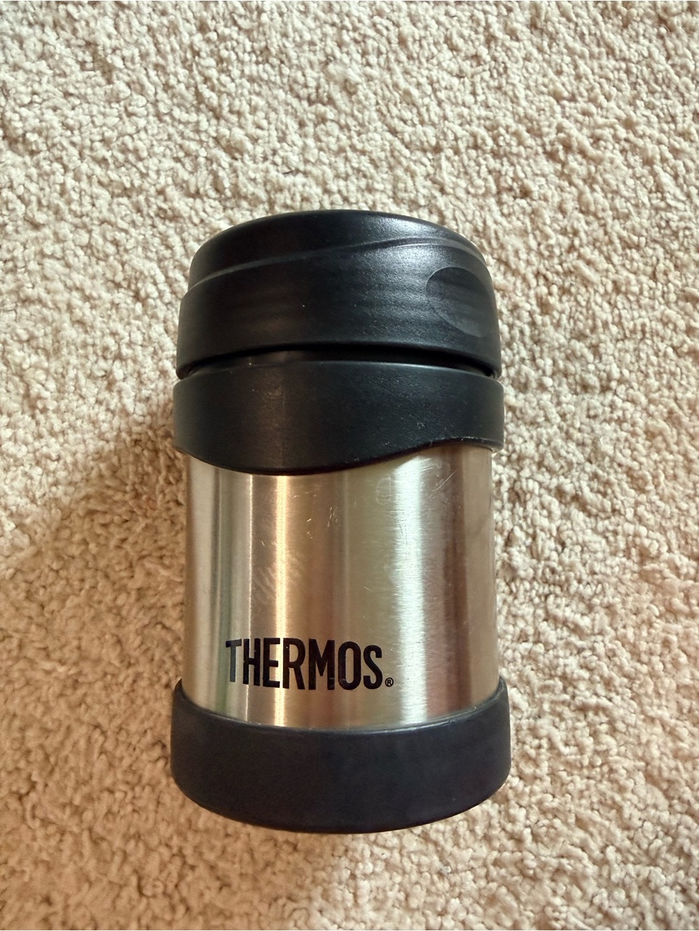Thermos Stainless Steel Food Jar in Silver and Black